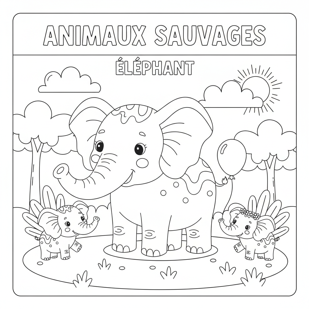 Coloriage elephant coloriage 2