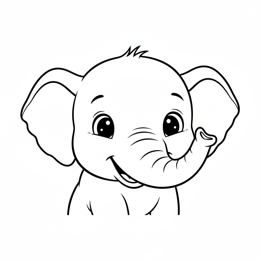 Coloriage elephant coloriage 4