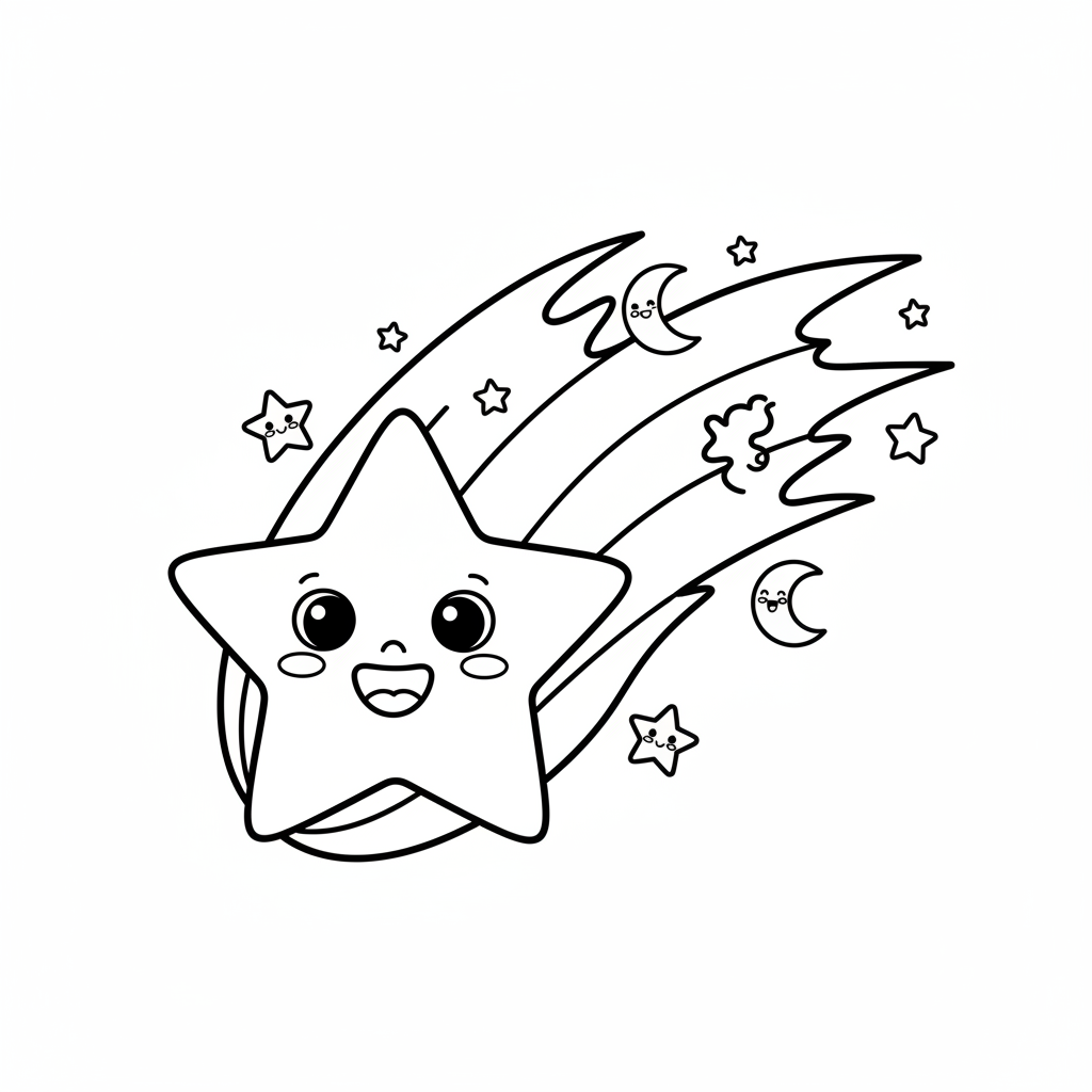 Coloriage etoile filante coloriage 4