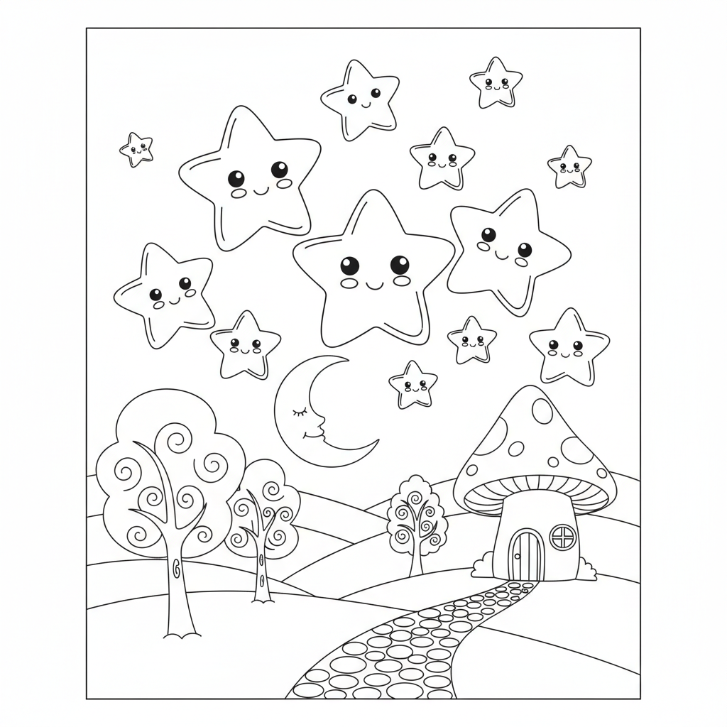 Coloriage etoiles coloriage 3