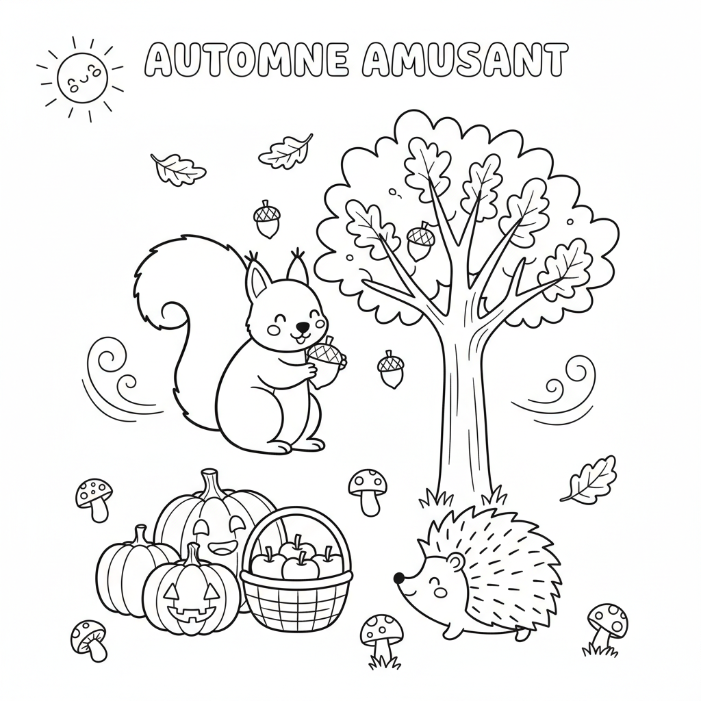 Coloriage facile coloriage automne maternelle
