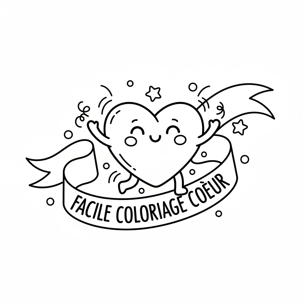 Coloriage facile coloriage coeur 5