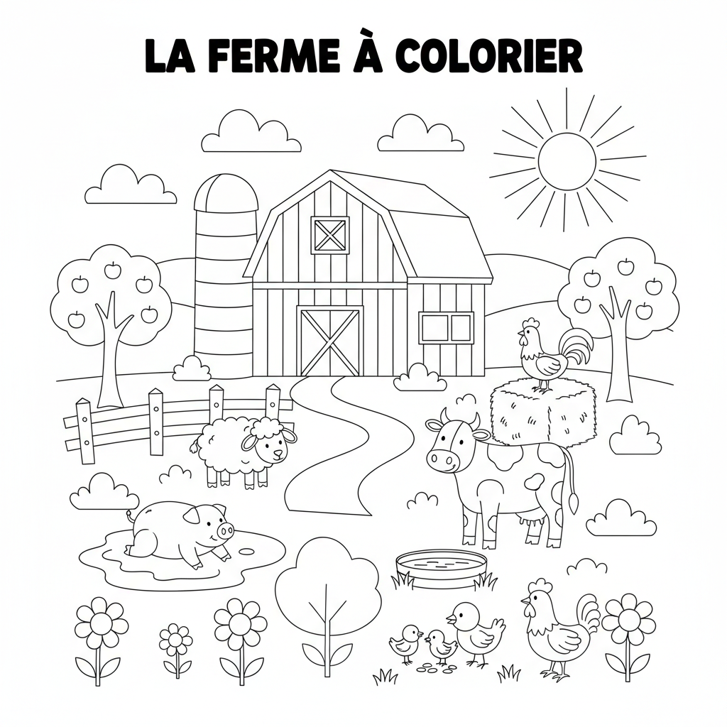 Coloriage ferme coloriage 3