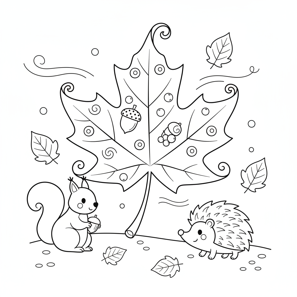 Coloriage feuille automne coloriage 2