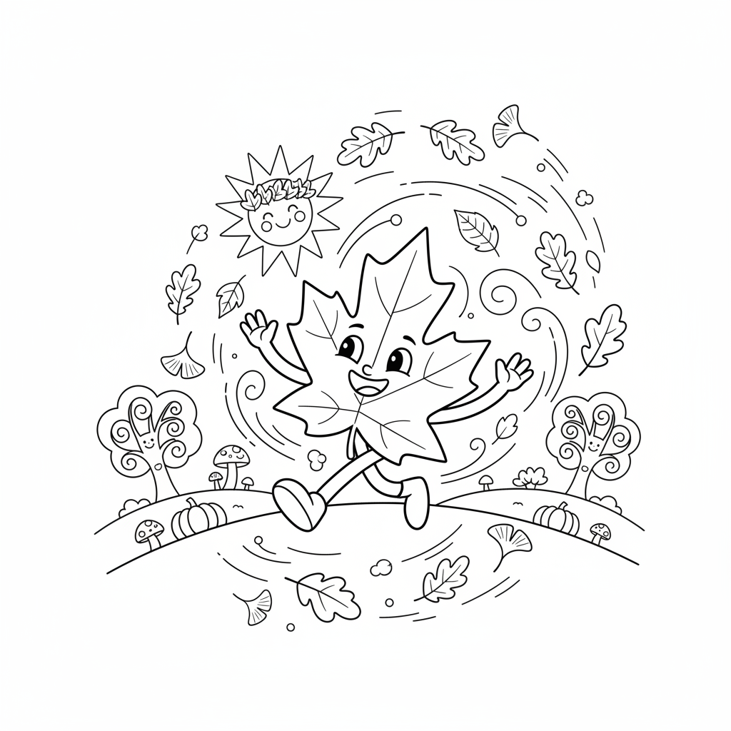 Coloriage feuille automne coloriage 5