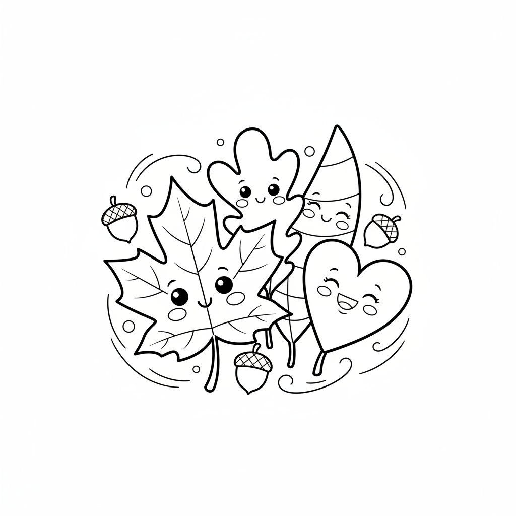 Coloriage feuilles automne coloriage 4