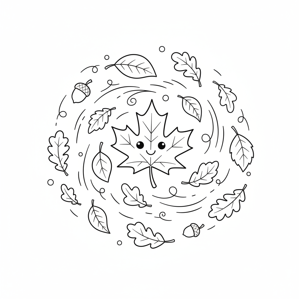 Coloriage feuilles automne coloriage 5