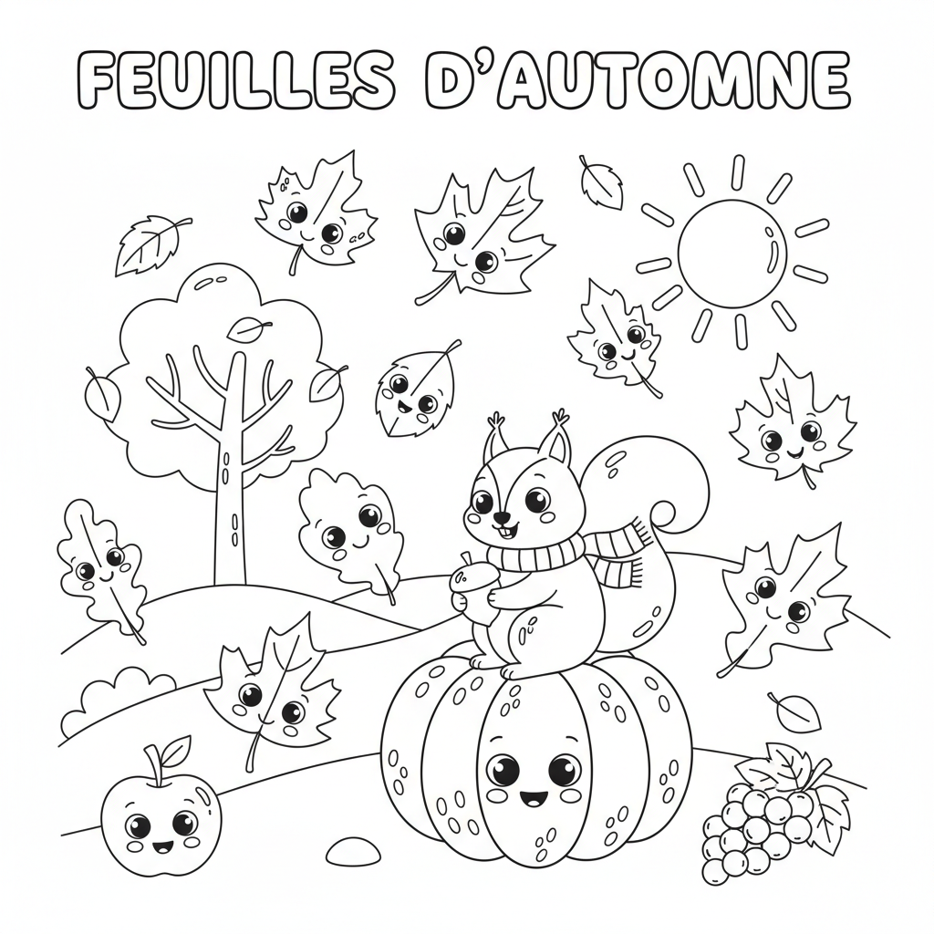 Coloriage feuilles d automne coloriage 3
