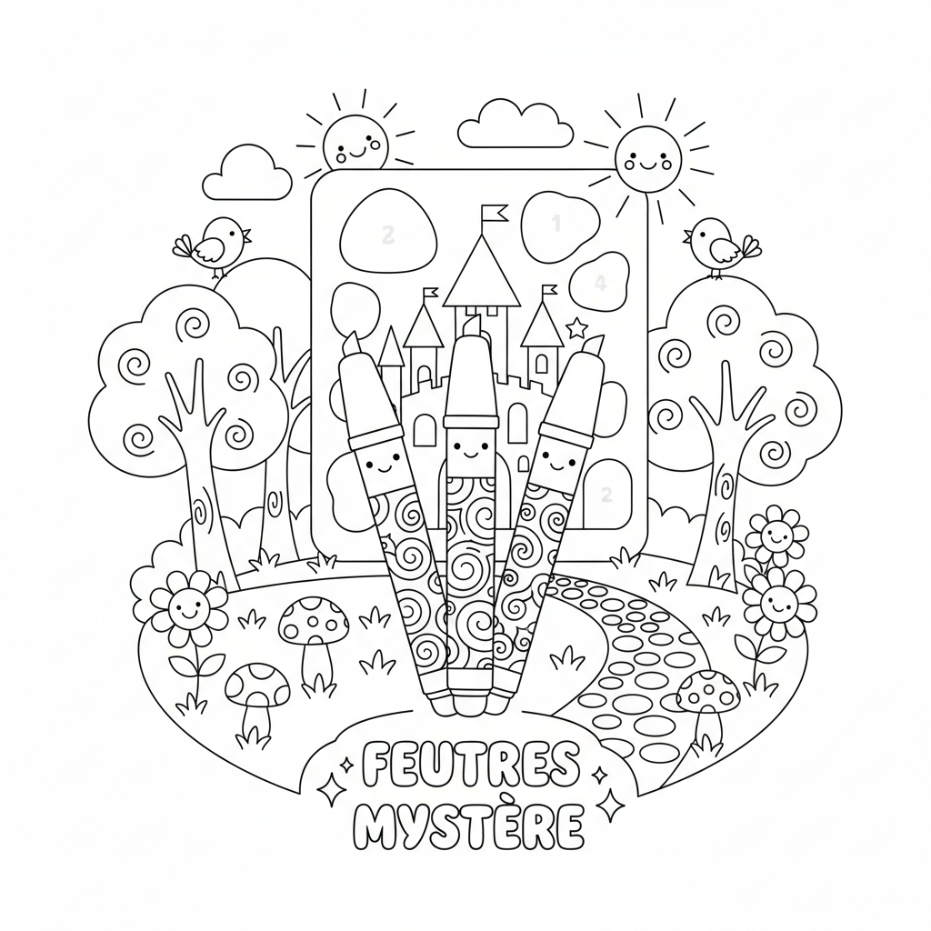 Coloriage feutre pour coloriage mystere disney 3