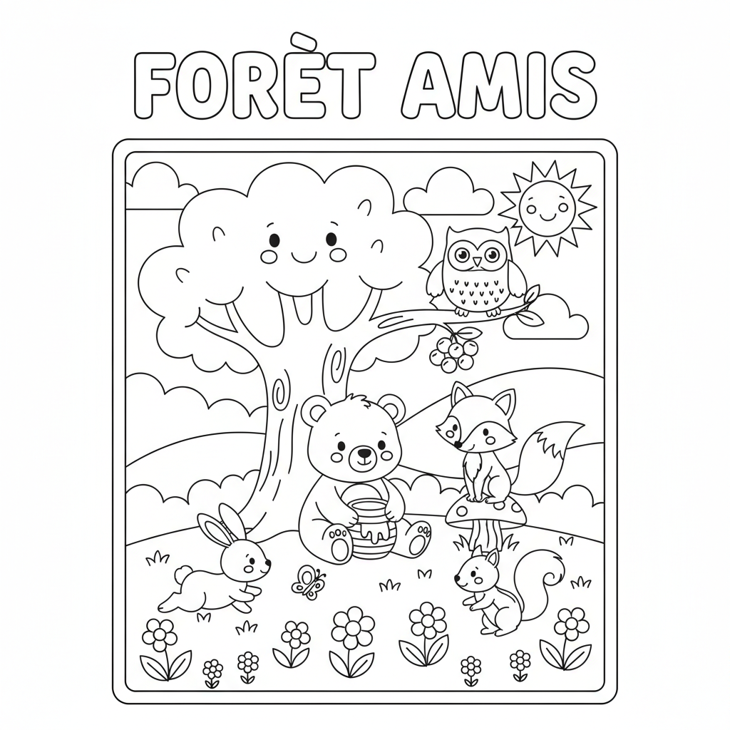 Coloriage forêt coloriage à imprimer animaux