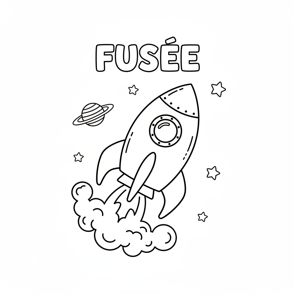 Coloriage fusée coloriage
