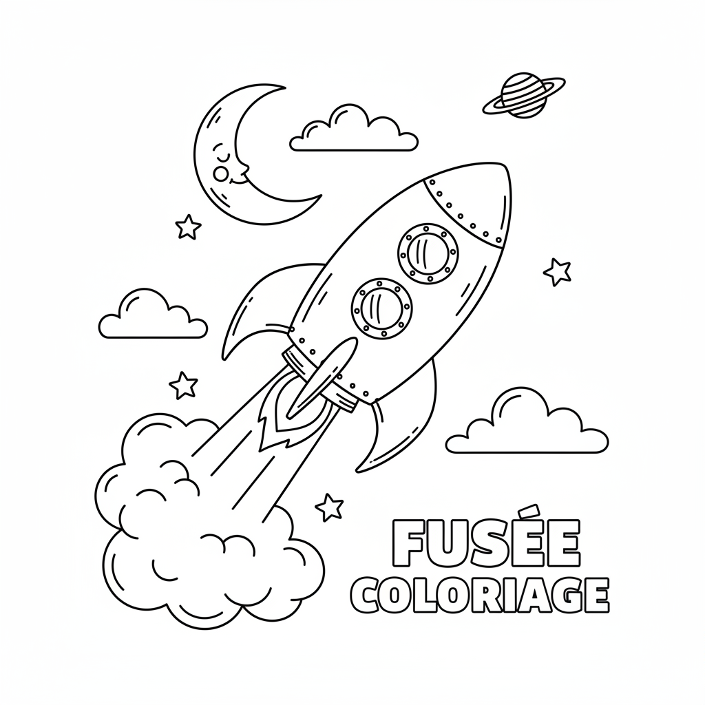 Coloriage fusée coloriage 5
