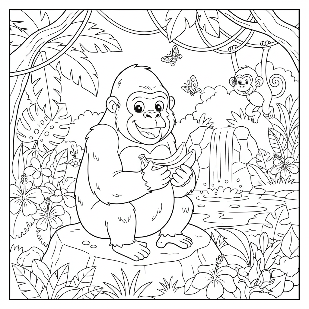 Coloriage gorille coloriage 3