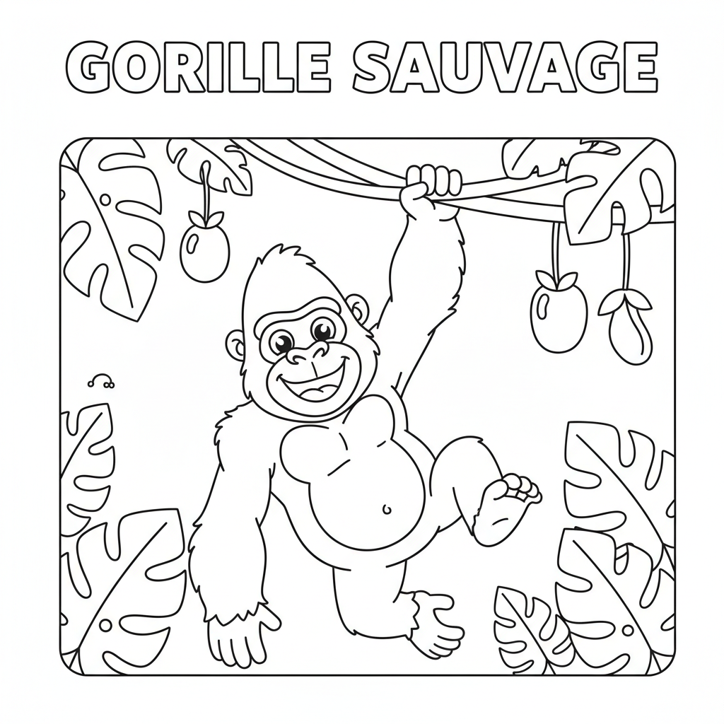 Coloriage gorille coloriage 5