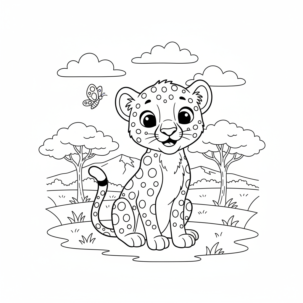 Coloriage guépard coloriage 2