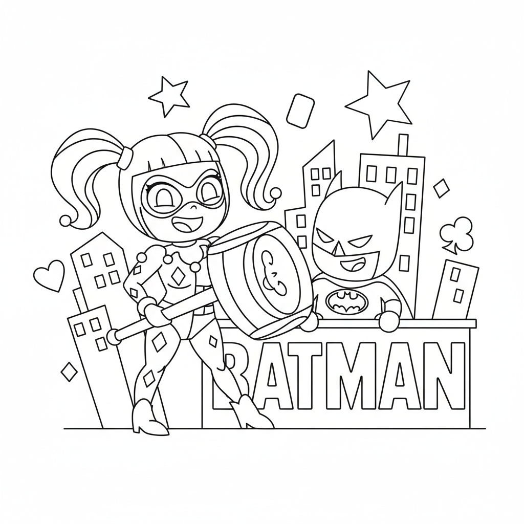 Coloriage harley quinn coloriage 2