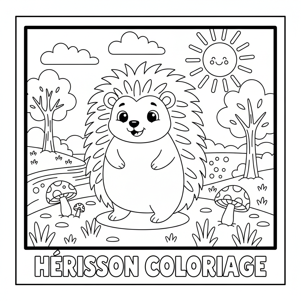 Coloriage hérisson coloriage 3