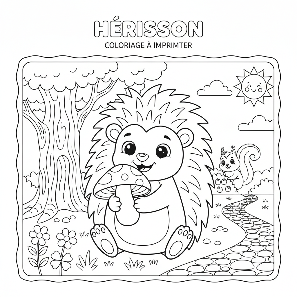 Coloriage hérisson coloriage imprimer 3