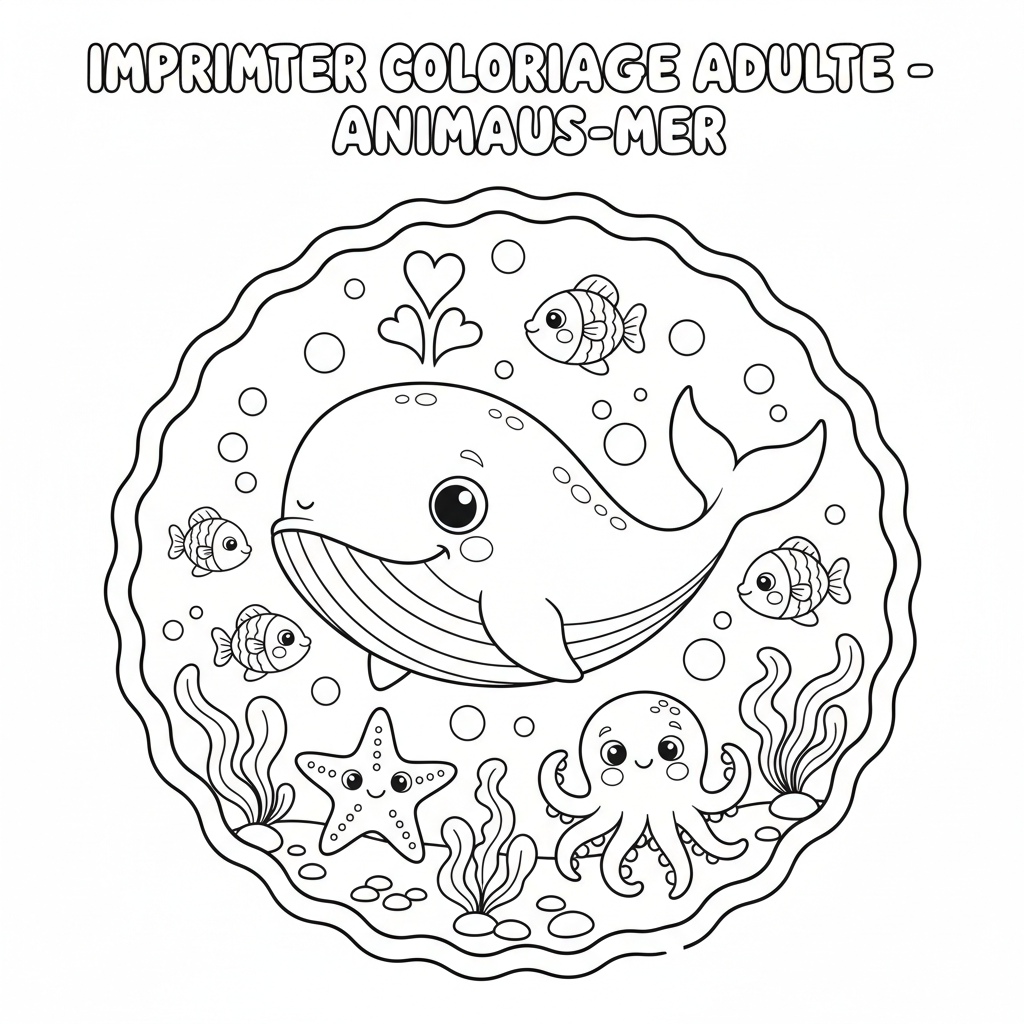 Coloriage Imprimer Coloriage Adulte Animaux de la Mer