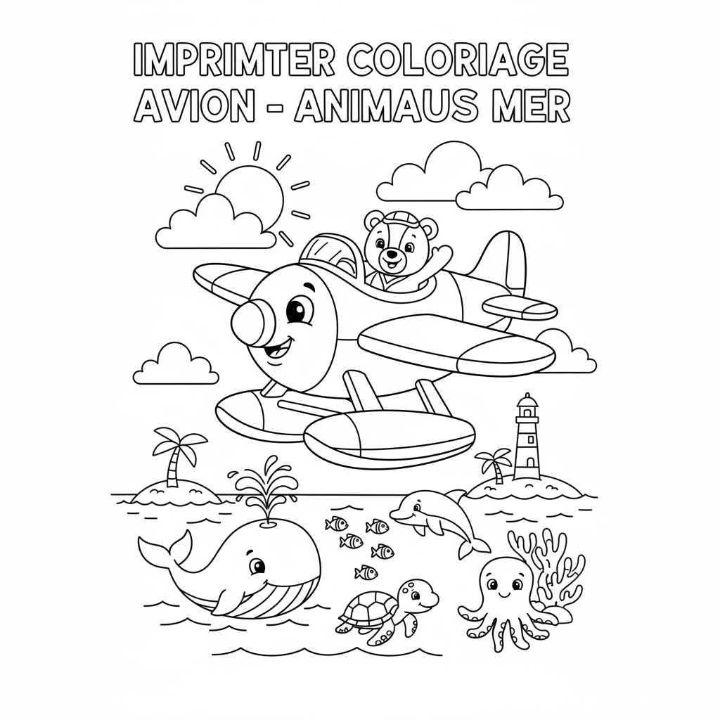 Coloriage imprimer coloriage avion 3