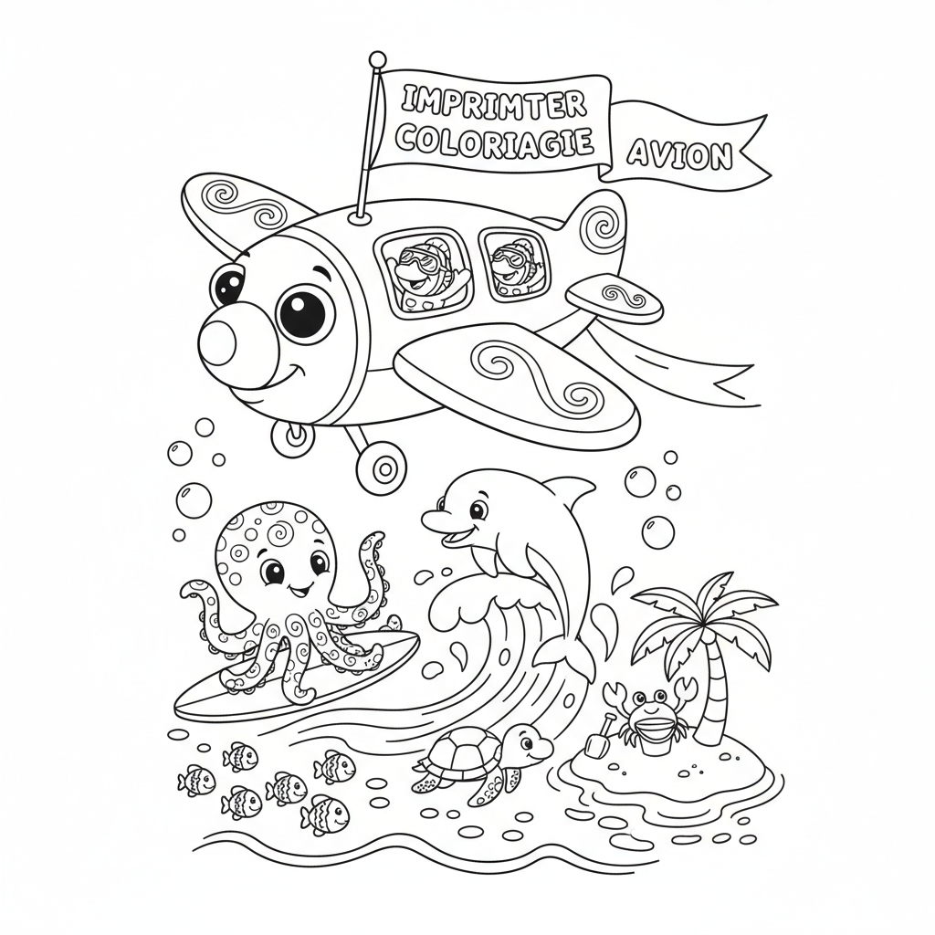 Coloriage imprimer coloriage avion 4