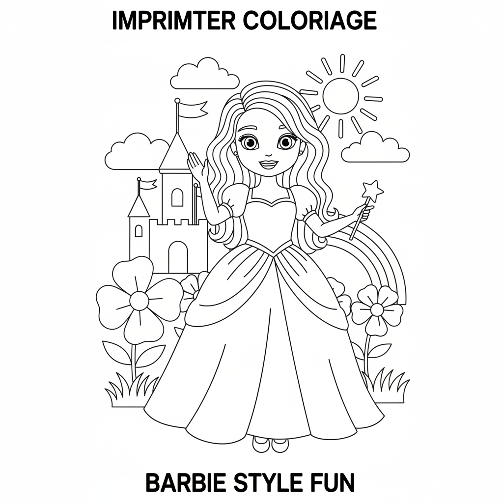 Coloriage imprimer coloriage barbie