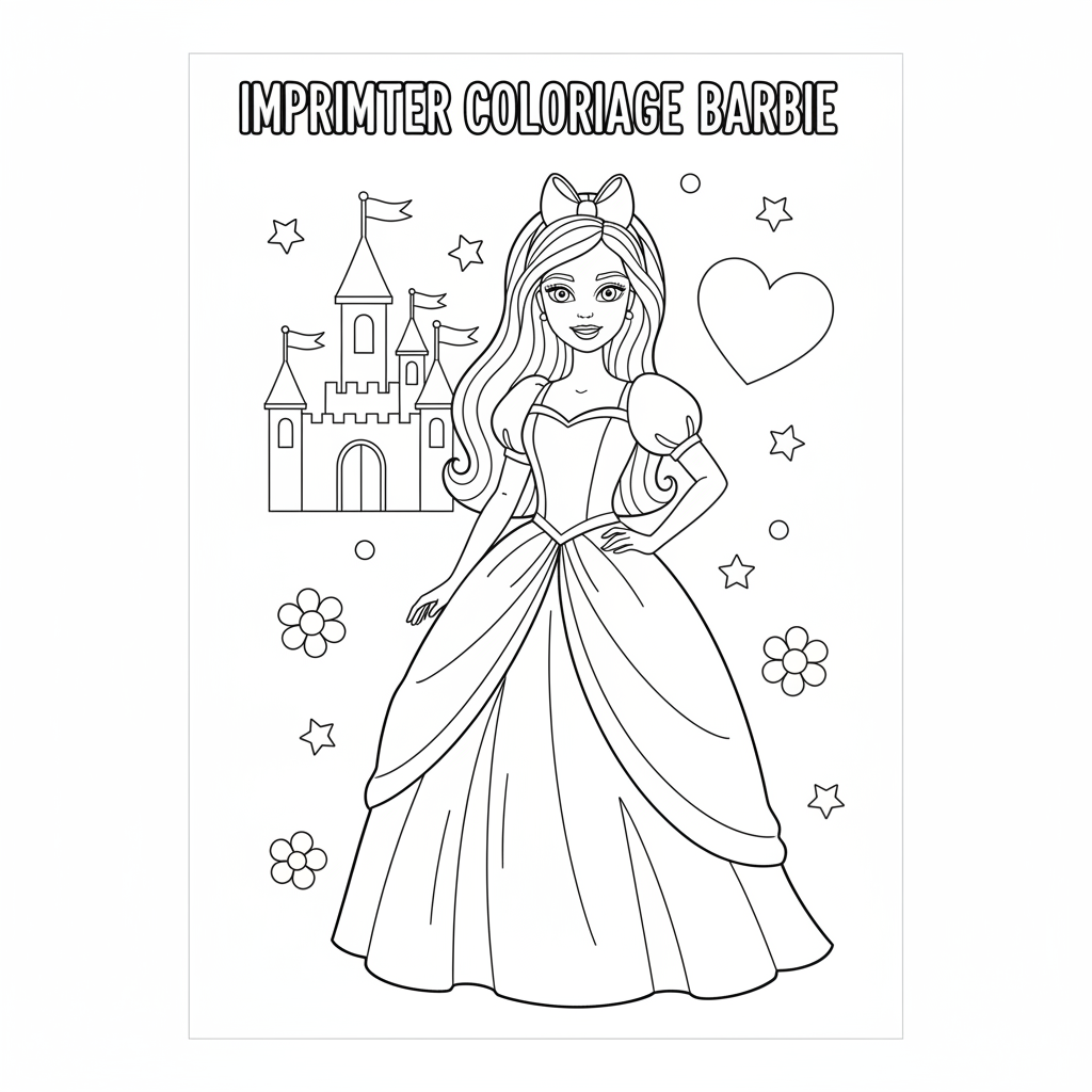 Coloriage imprimer coloriage barbie 2