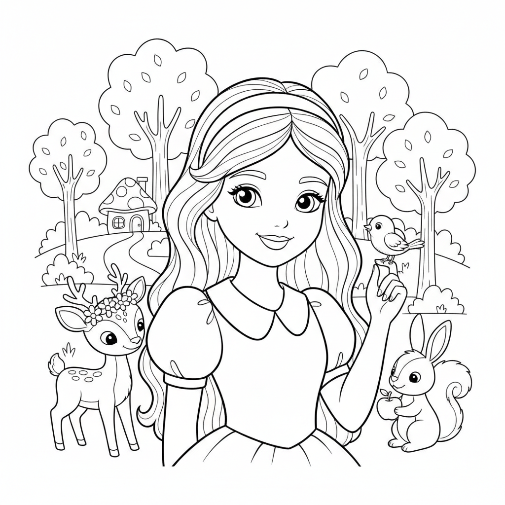 Coloriage imprimer coloriage blanche neige 4