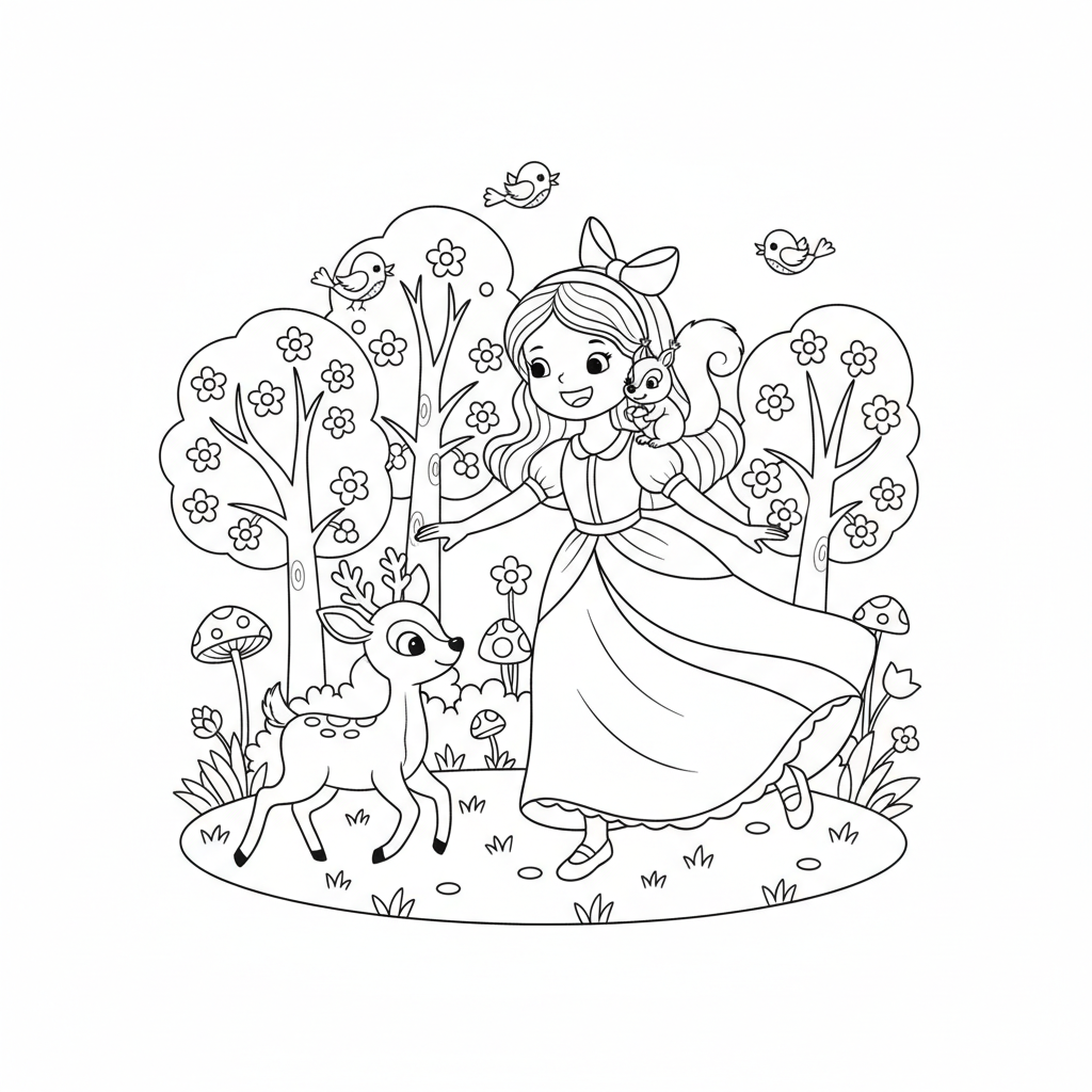 Coloriage imprimer coloriage blanche neige 5