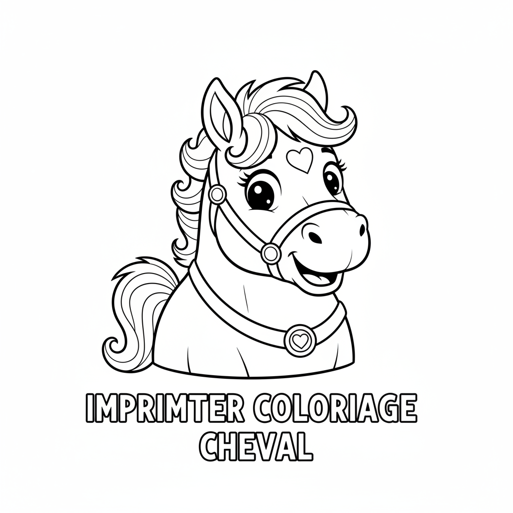 Coloriage imprimer coloriage cheval 4