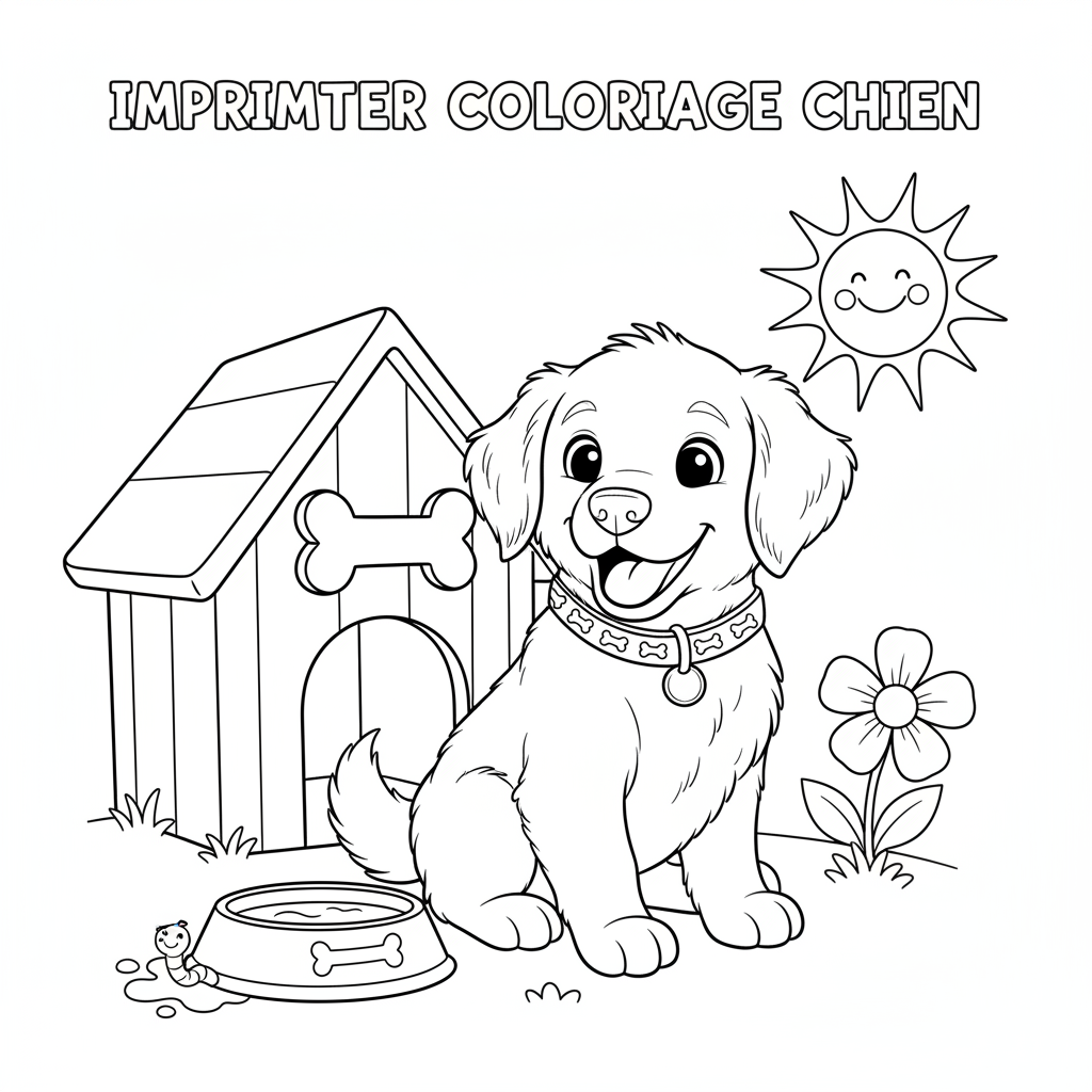 Coloriage imprimer coloriage chien 2