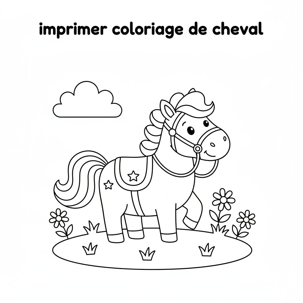 Coloriage imprimer coloriage de cheval
