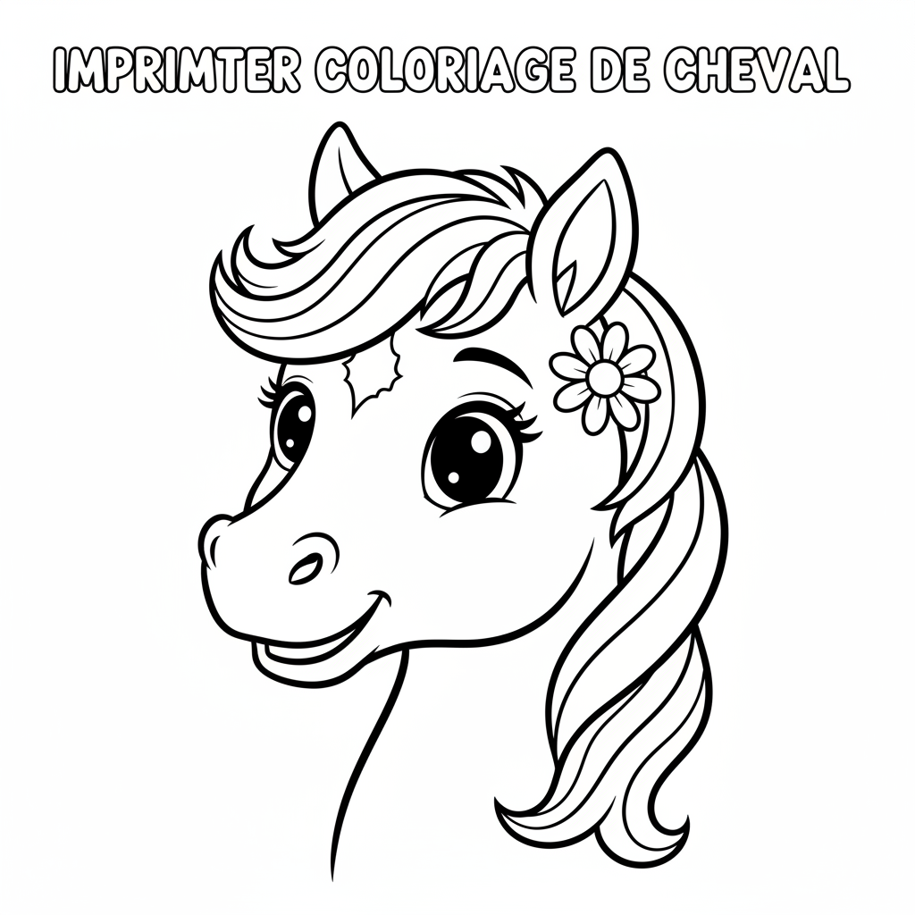 Coloriage imprimer coloriage de cheval 4