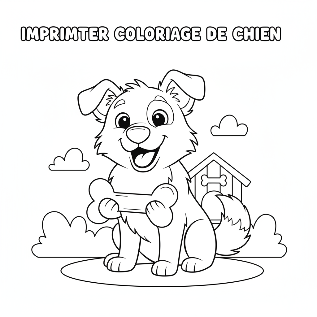 Coloriage imprimer coloriage de chien 2