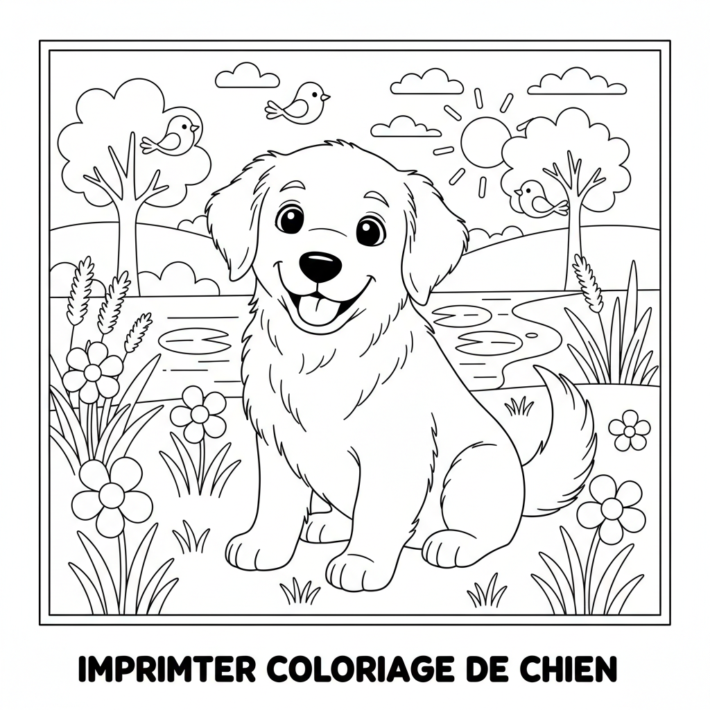 Coloriage imprimer coloriage de chien 3