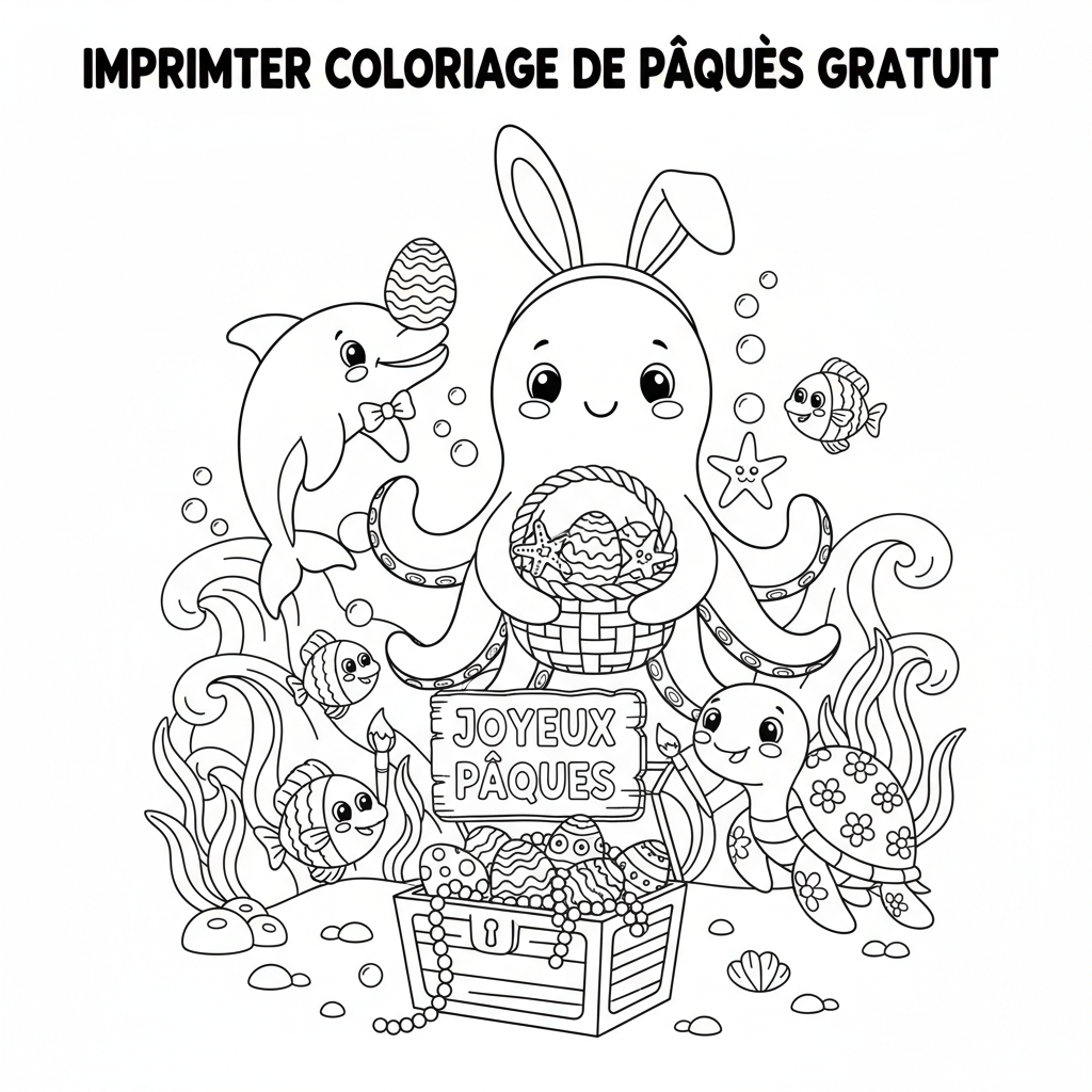 Coloriage imprimer coloriage de paques gratuit 2