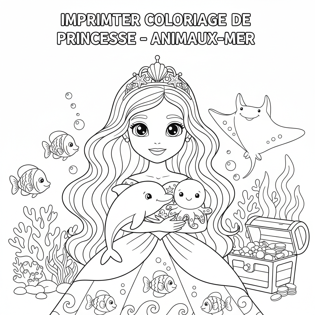 Coloriage imprimer coloriage de princesse 4