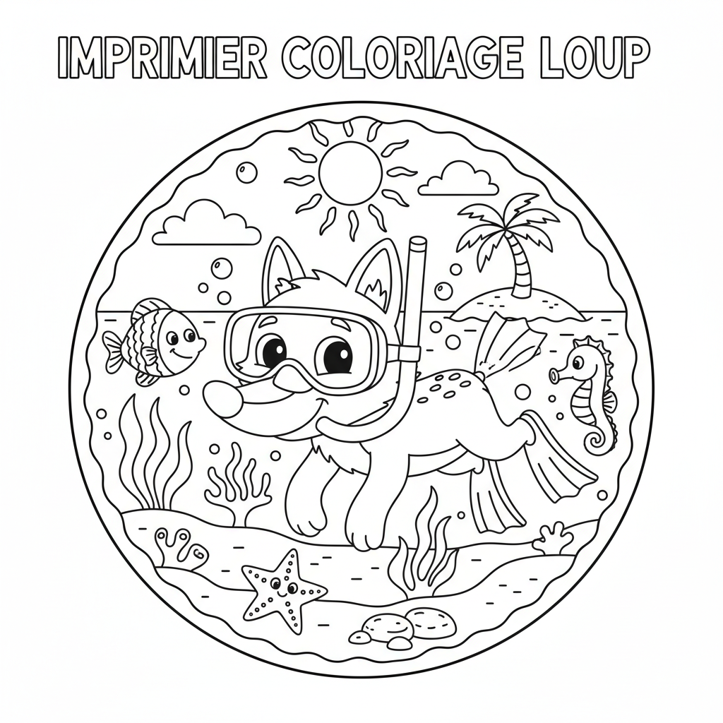 Coloriage imprimer coloriage loup 2