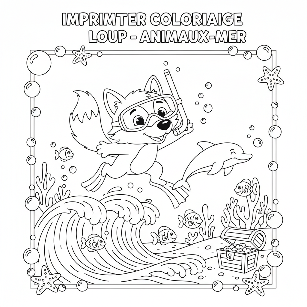 Coloriage imprimer coloriage loup 5