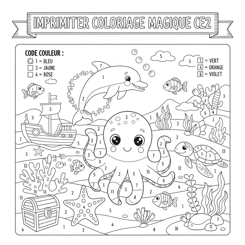 Coloriage imprimer coloriage magique ce2 3
