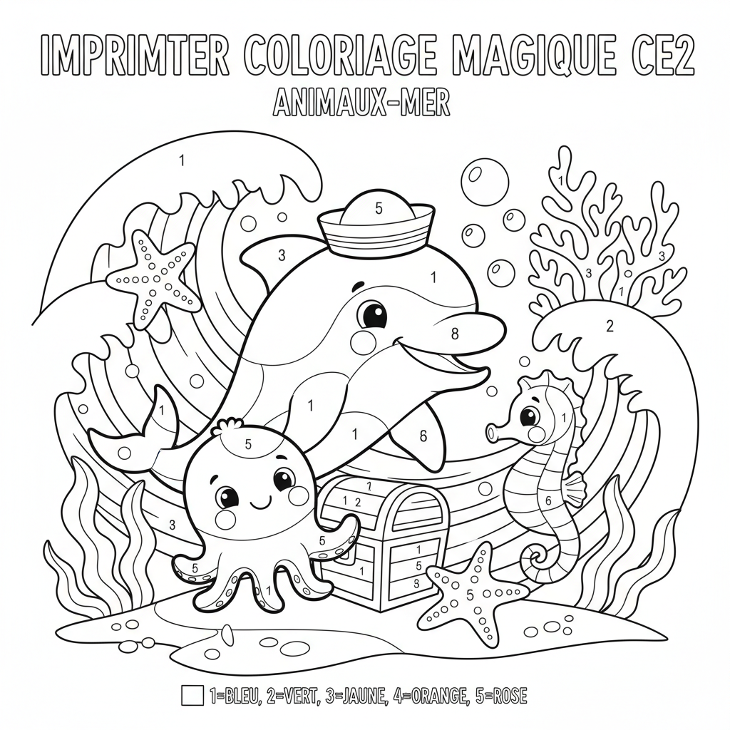 Coloriage imprimer coloriage magique ce2 4