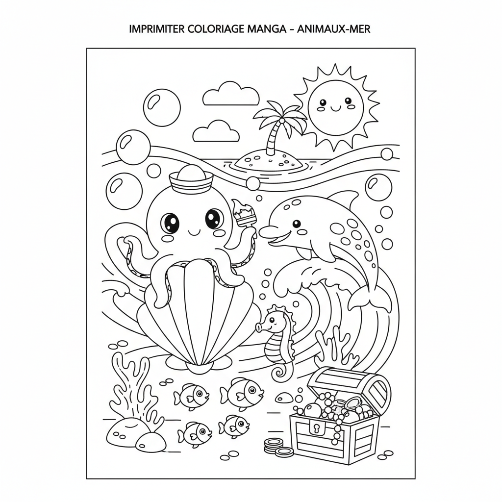 Coloriage imprimer coloriage manga 3