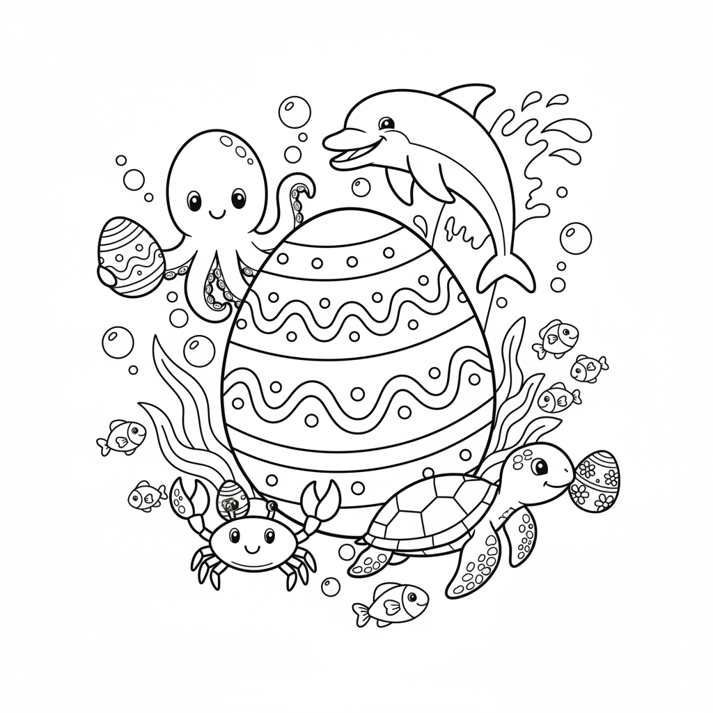 Coloriage imprimer coloriage oeuf de paques 5