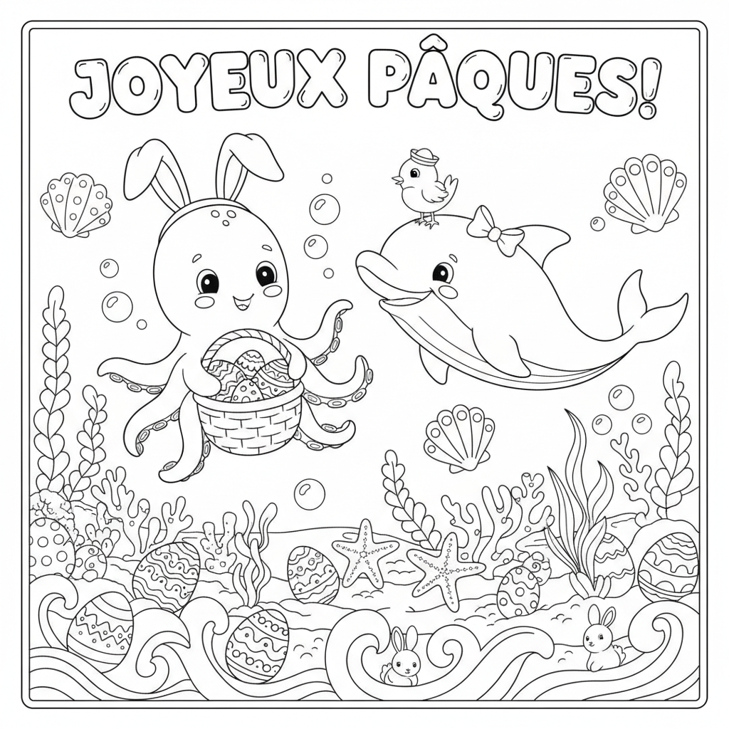 Coloriage imprimer coloriage paques 2