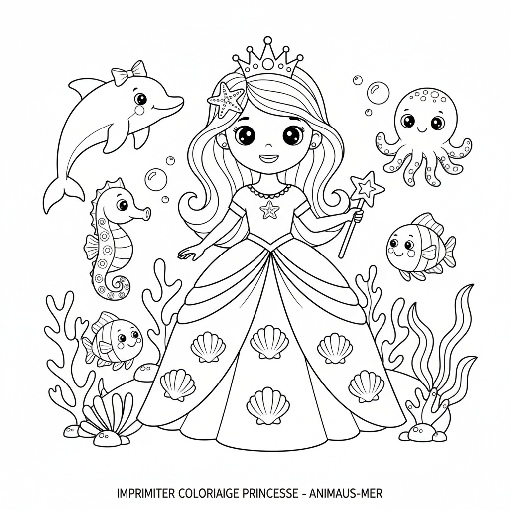Coloriage imprimer coloriage princesse