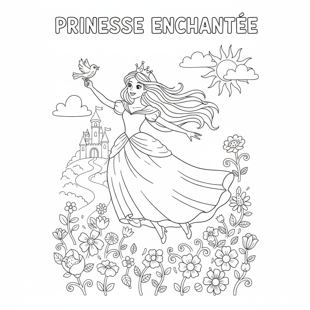Coloriage imprimer coloriage princesse disney 5