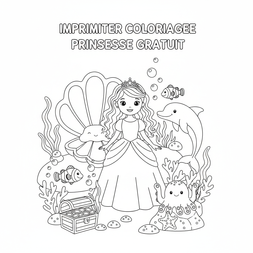 Coloriage imprimer coloriage princesse gratuit 3