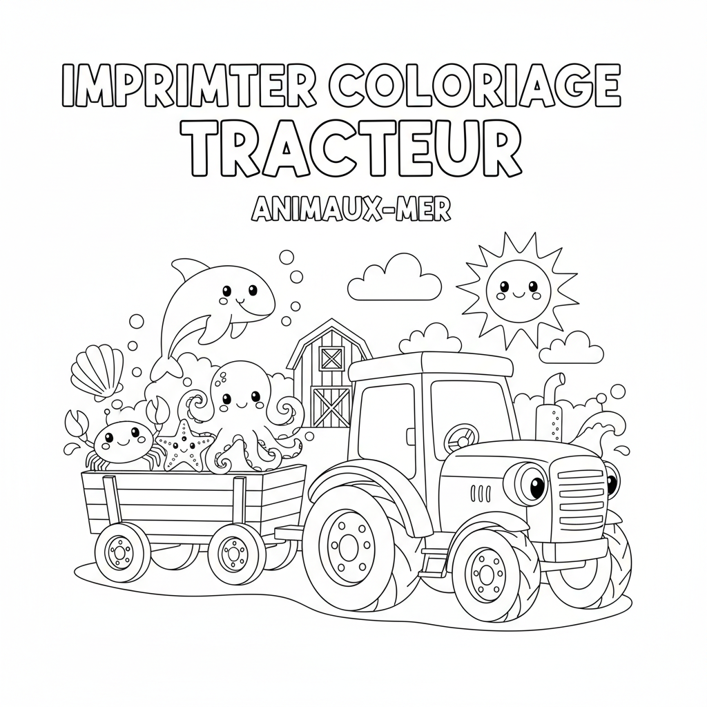 Coloriage Imprimer Coloriage Tracteur Gratuit à Imprimer