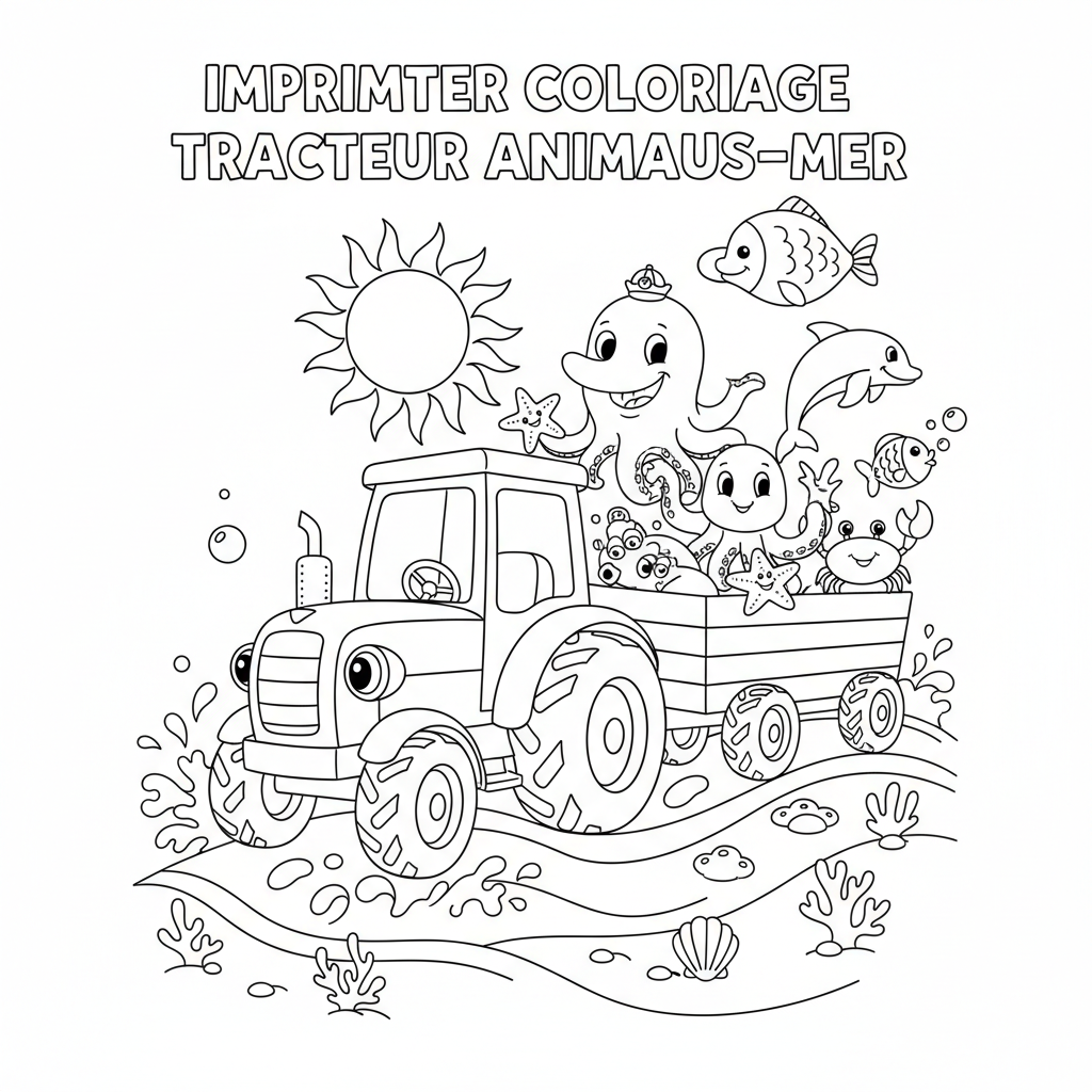 Coloriage imprimer coloriage tracteur 5