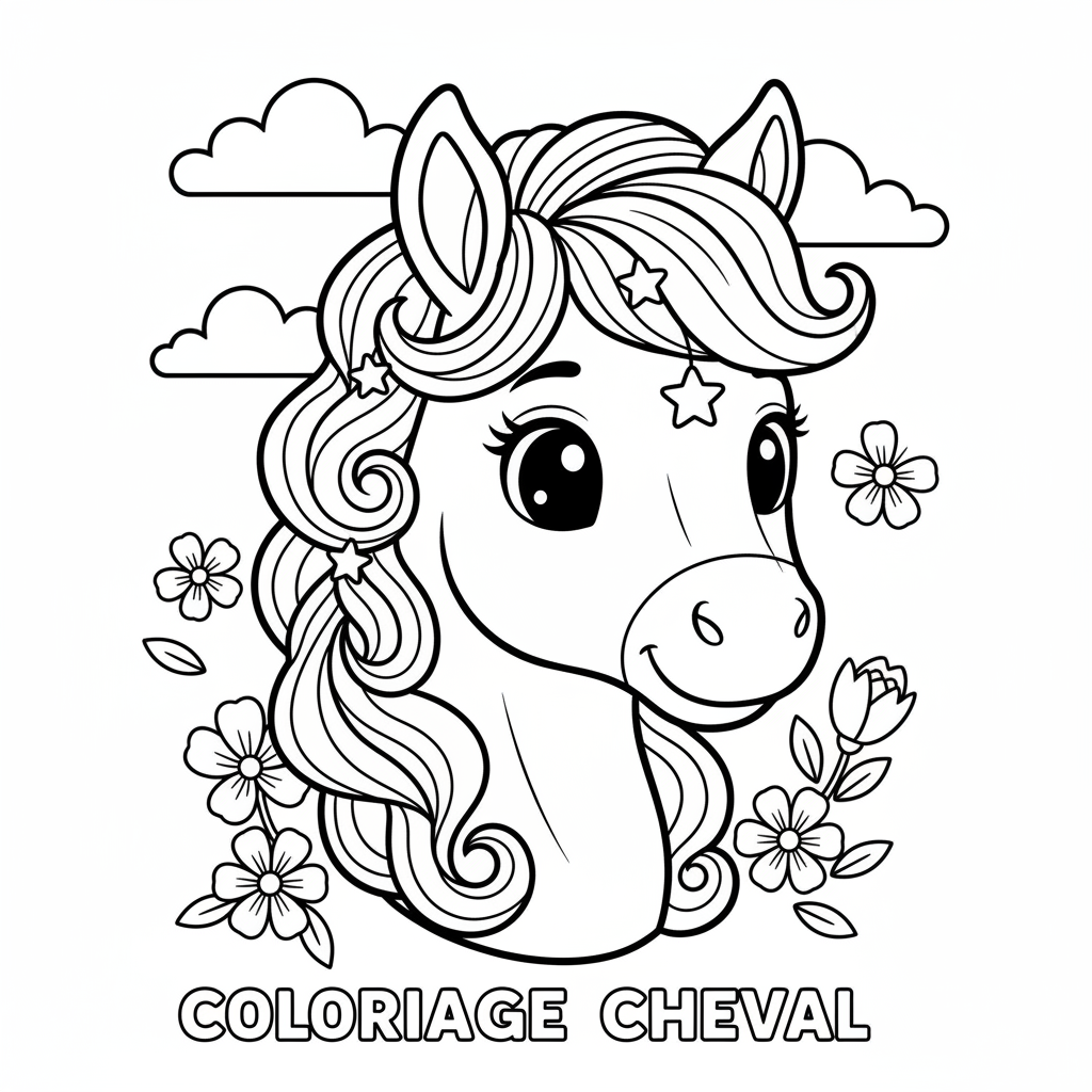 Coloriage imprimer des coloriage de cheval 4
